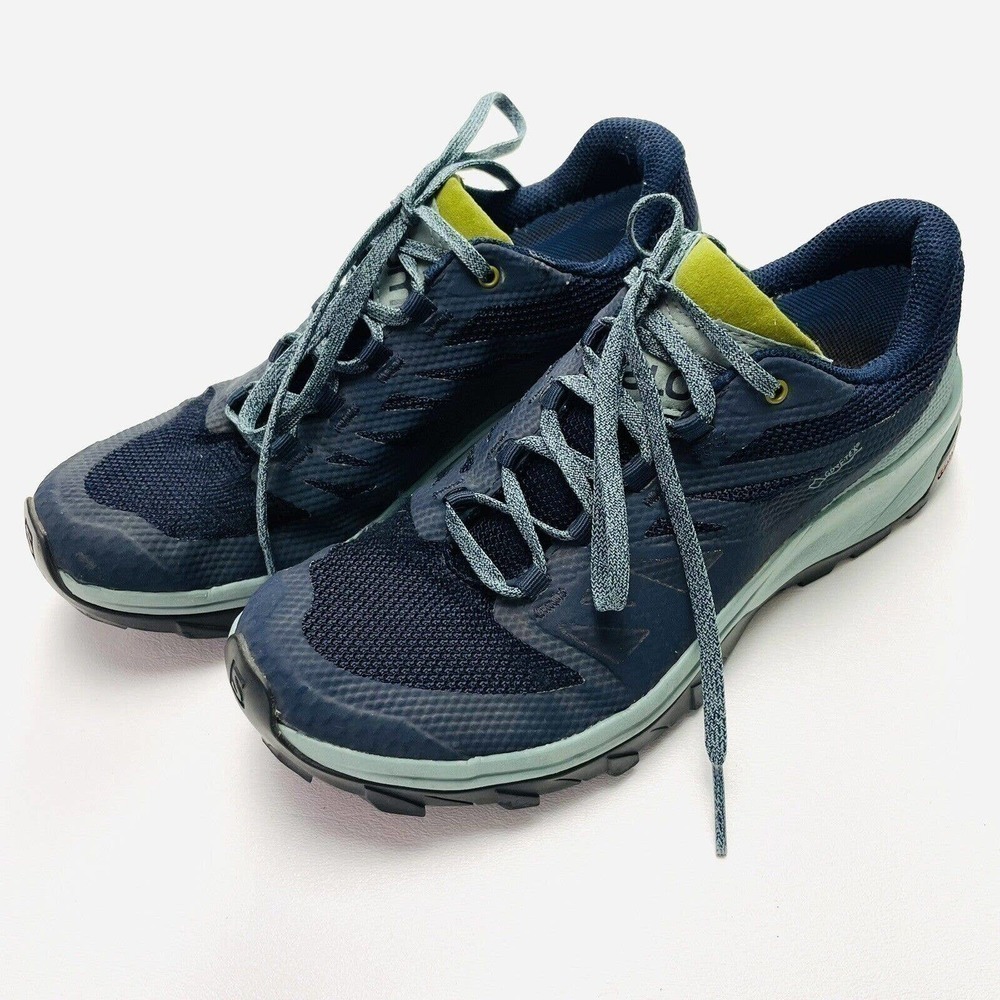 Salomon Womens Outline G-Tex Athletic Shoes Size 8 Blue Running Contagrip 406188